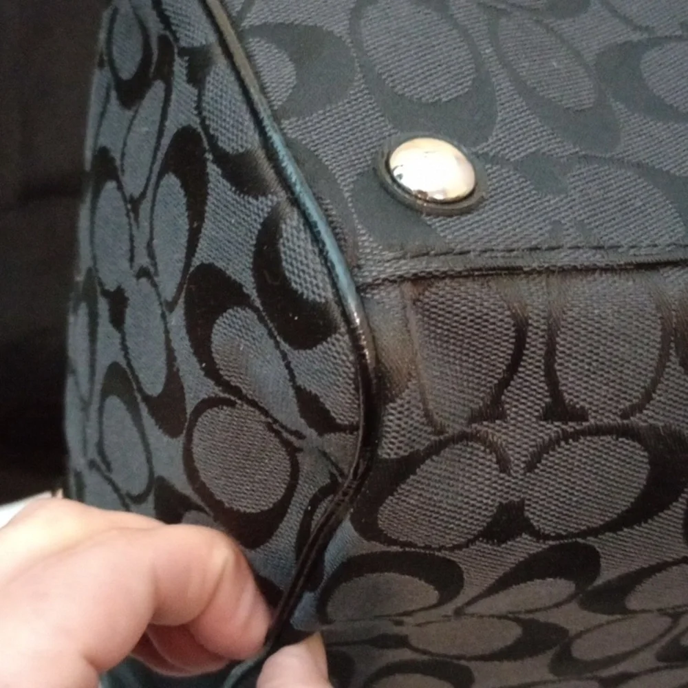 Coach Signature Stripe Python Satchel - Picture 8 of 11